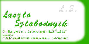 laszlo szlobodnyik business card